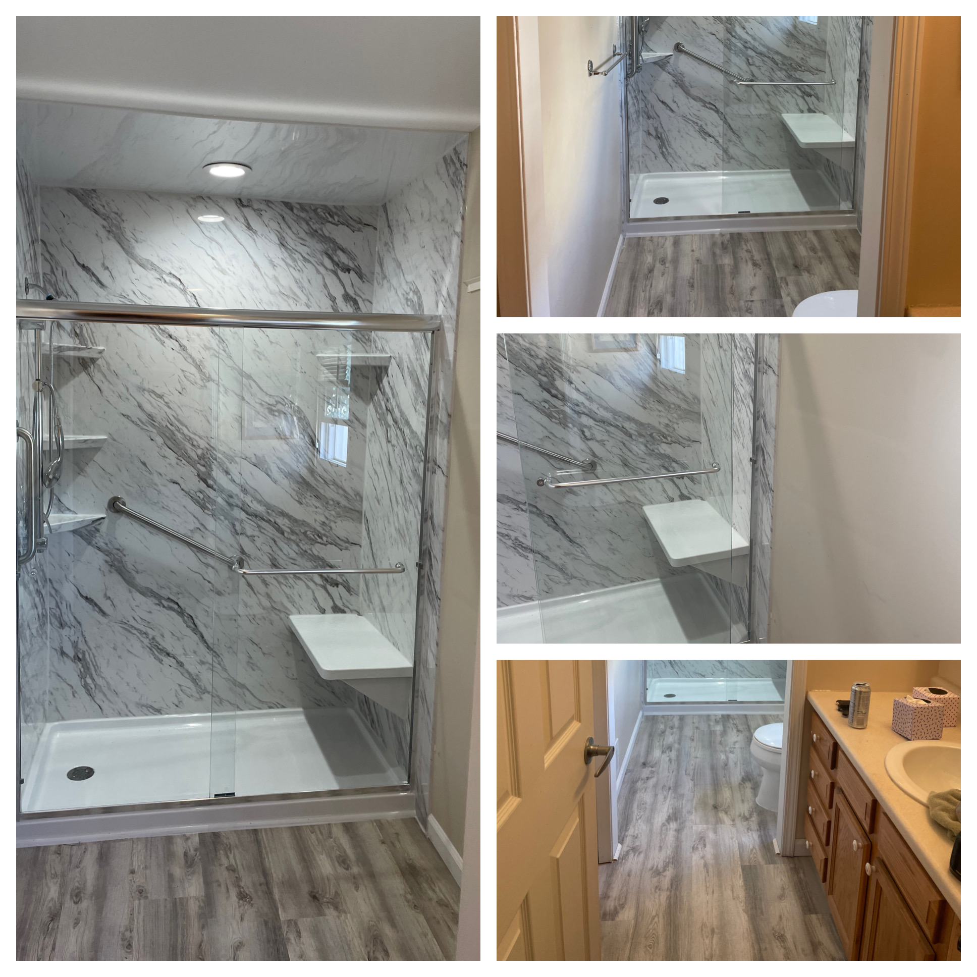 Bathtub and wall liner installation before and after collage
